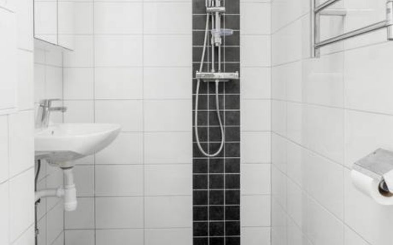 Klinkerläggning i bad & tvättrum. Kärrtorp, Kärringstan